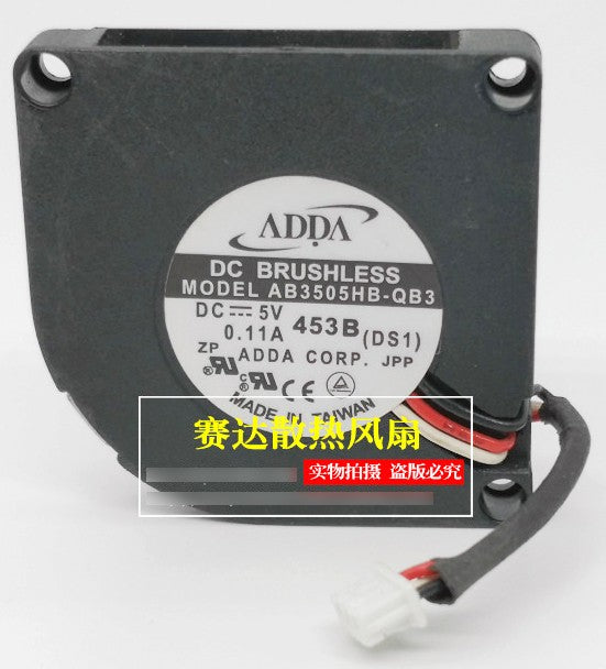 ADDA AB3505HB-QB3 5V 0.11A 3wires Cooling Fan ADDA AB3505HB-QB3 5V 0.11A 3wires Cooling Fan